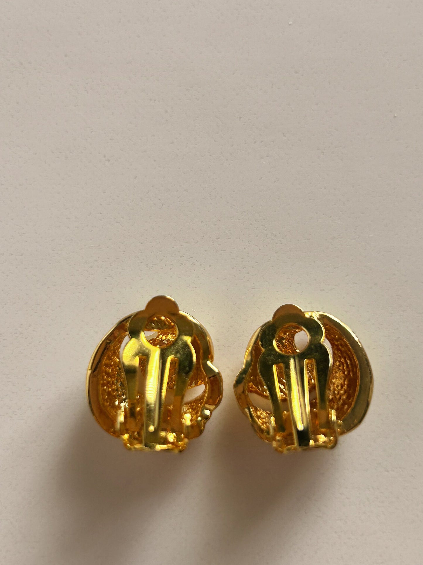 Vintage gold small clip on earrings