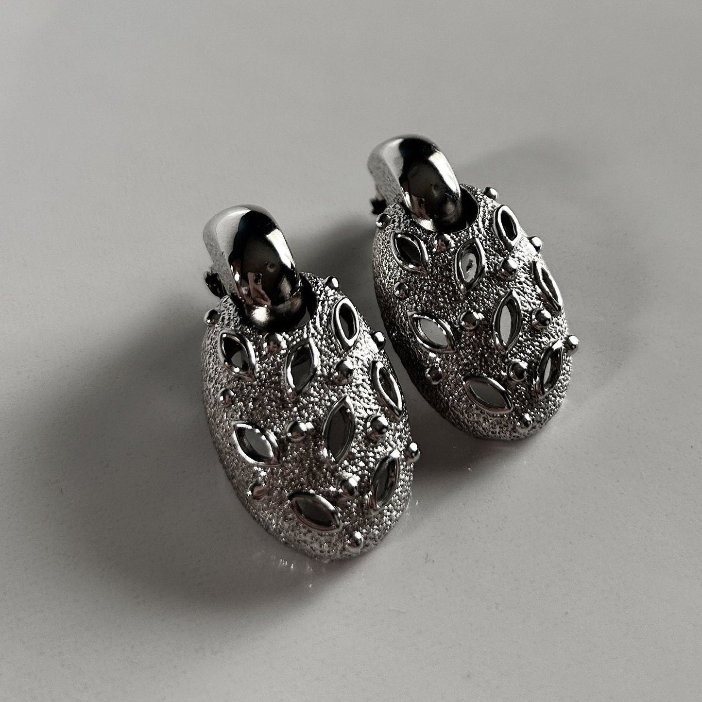 Vintage Butler Fifth Avenue Collection silver clip on earrings