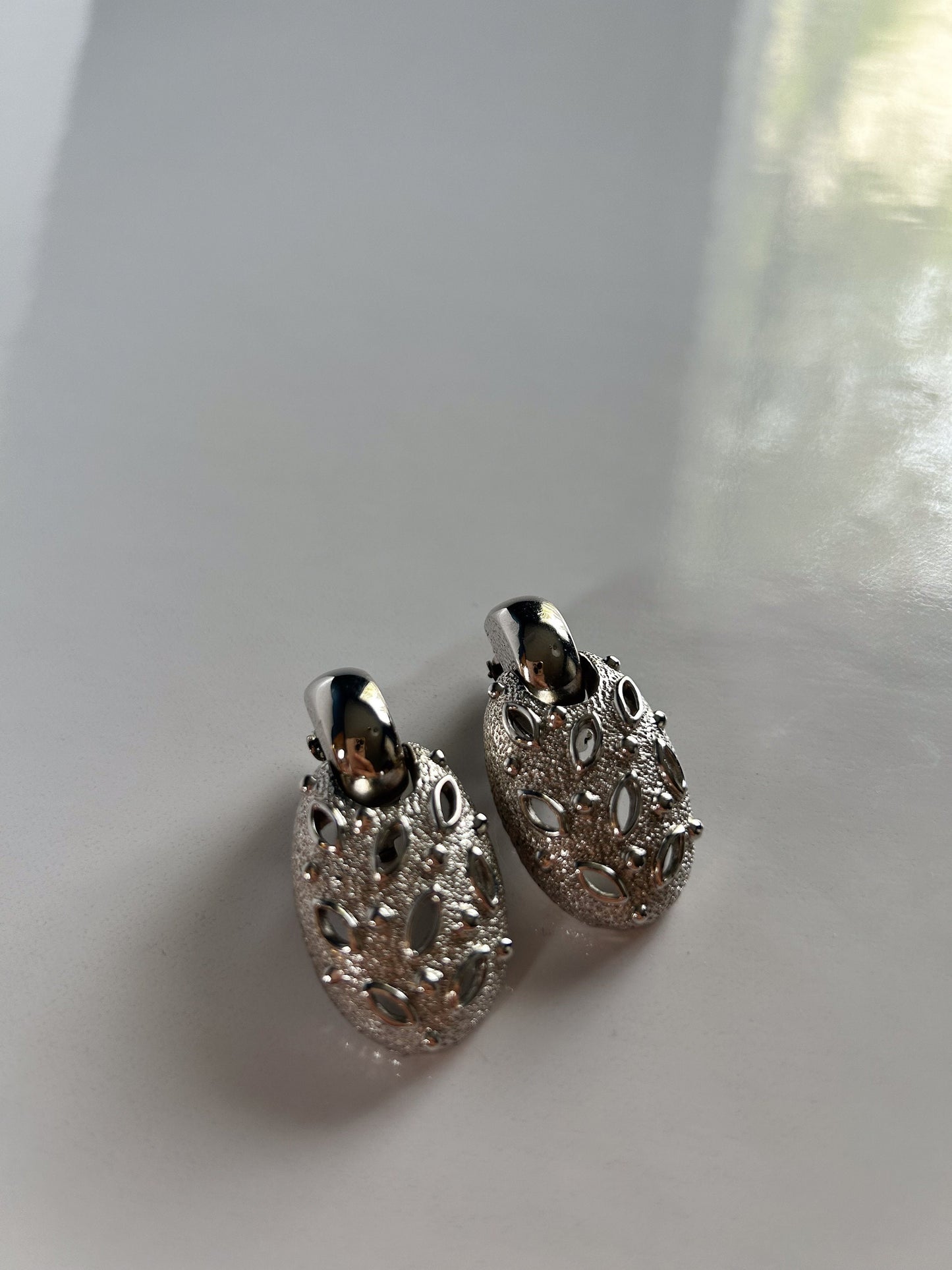 Vintage Butler Fifth Avenue Collection silver clip on earrings
