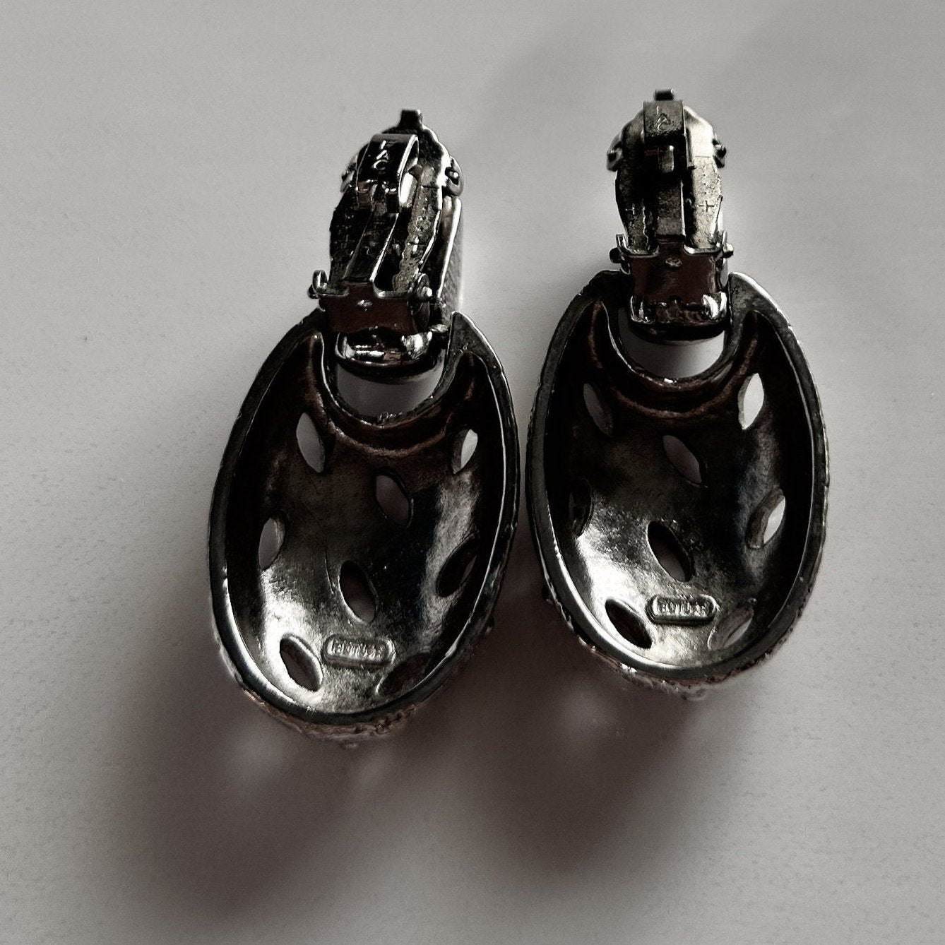 Vintage Butler Fifth Avenue Collection silver clip on earrings