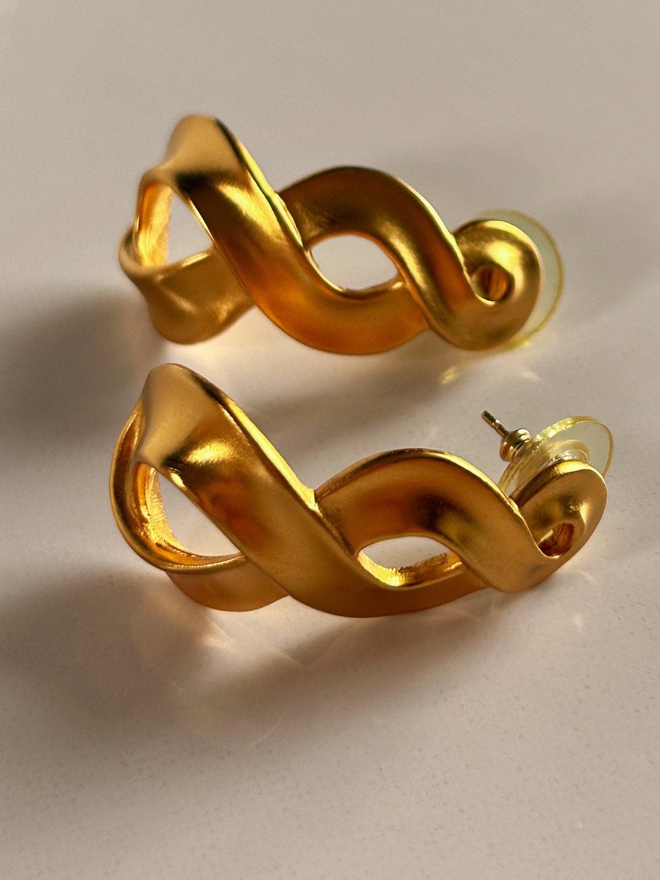 Vintage Anne Klein gold pierced earrings