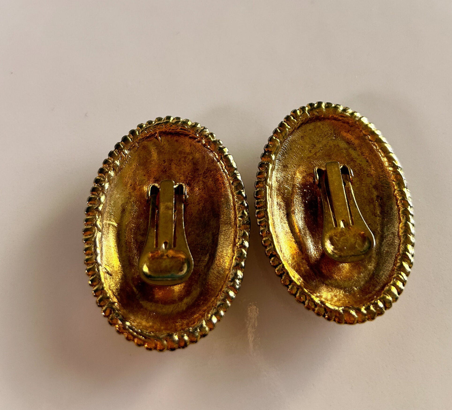 Vintage 1980's statement gold and silver clip on earrings
