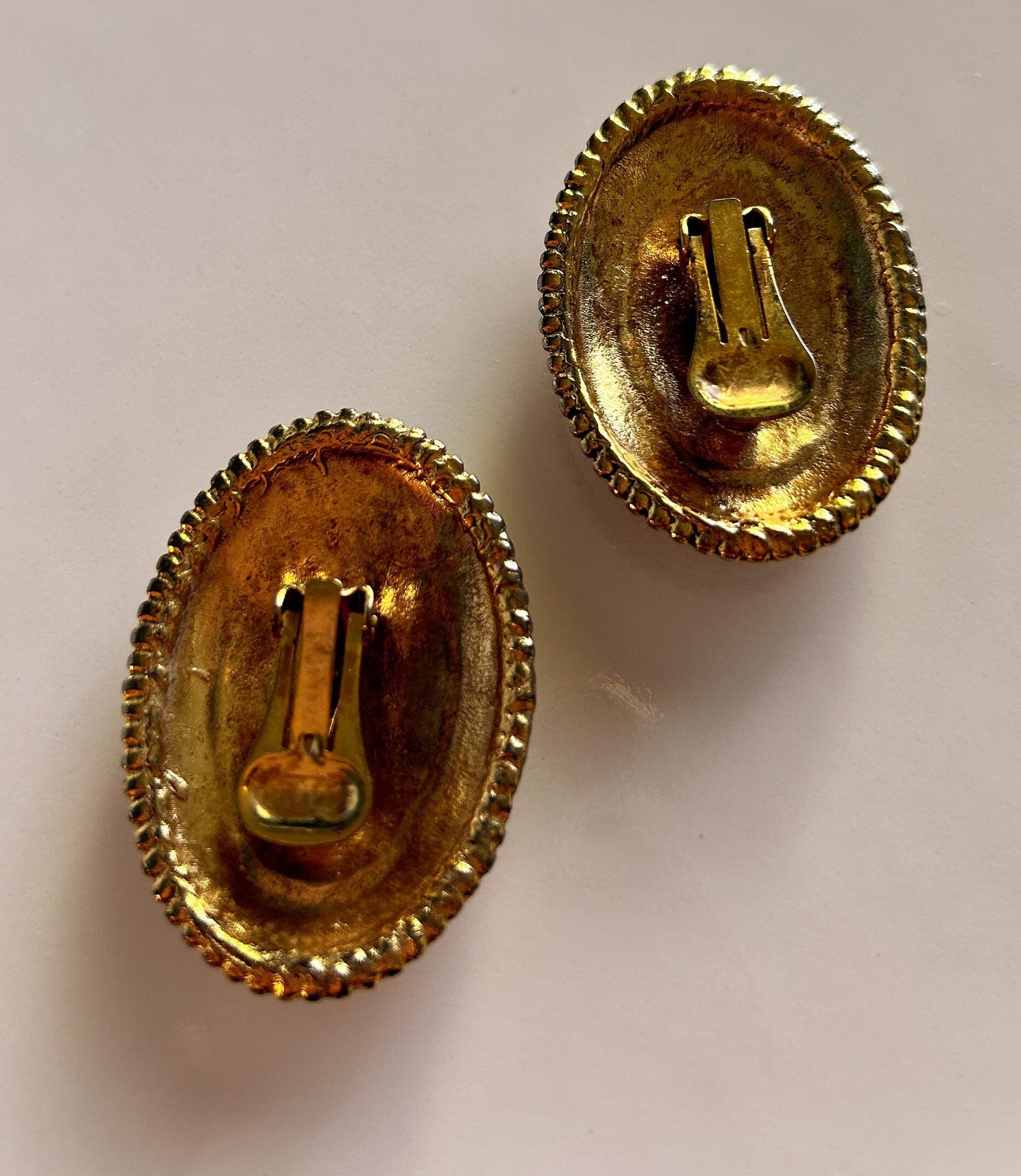 Vintage 1980's statement gold and silver clip on earrings