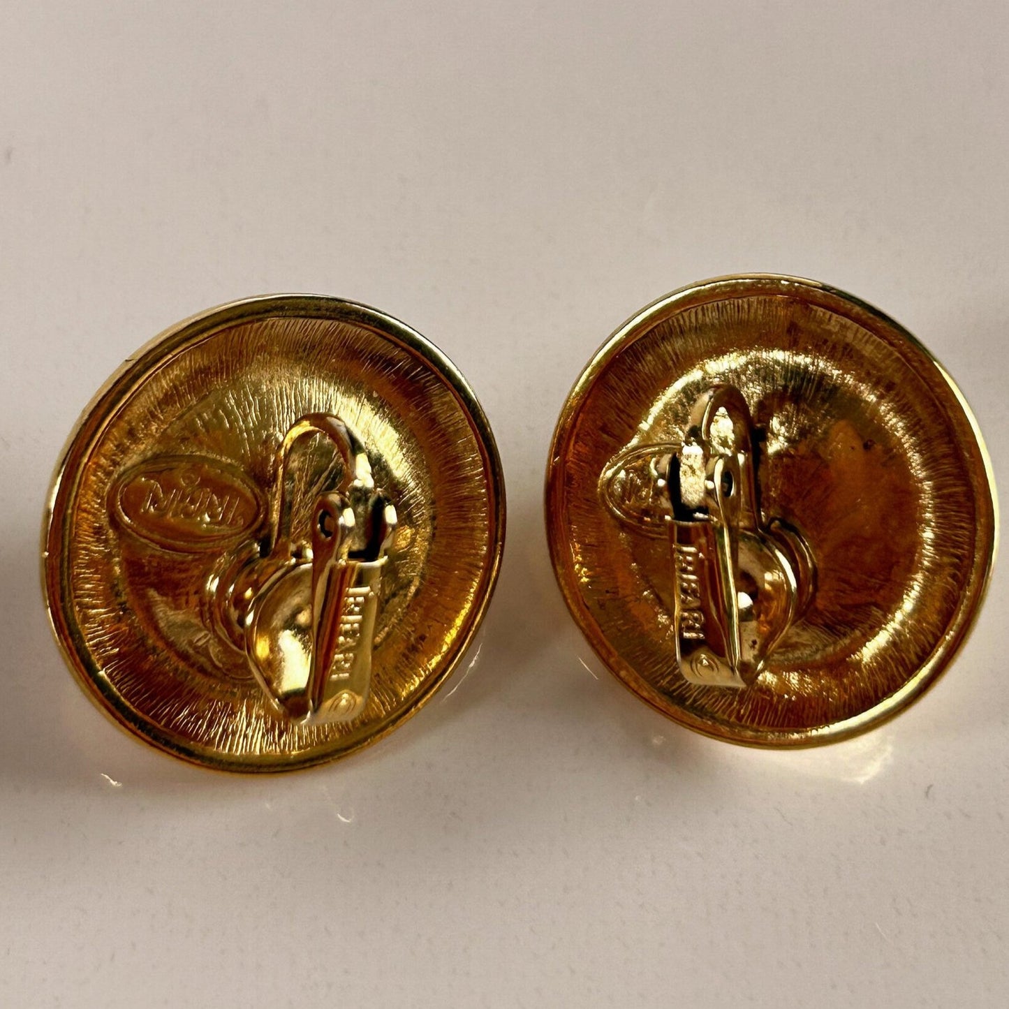 Vintage Trifari faux pearl and gold clip on earrings