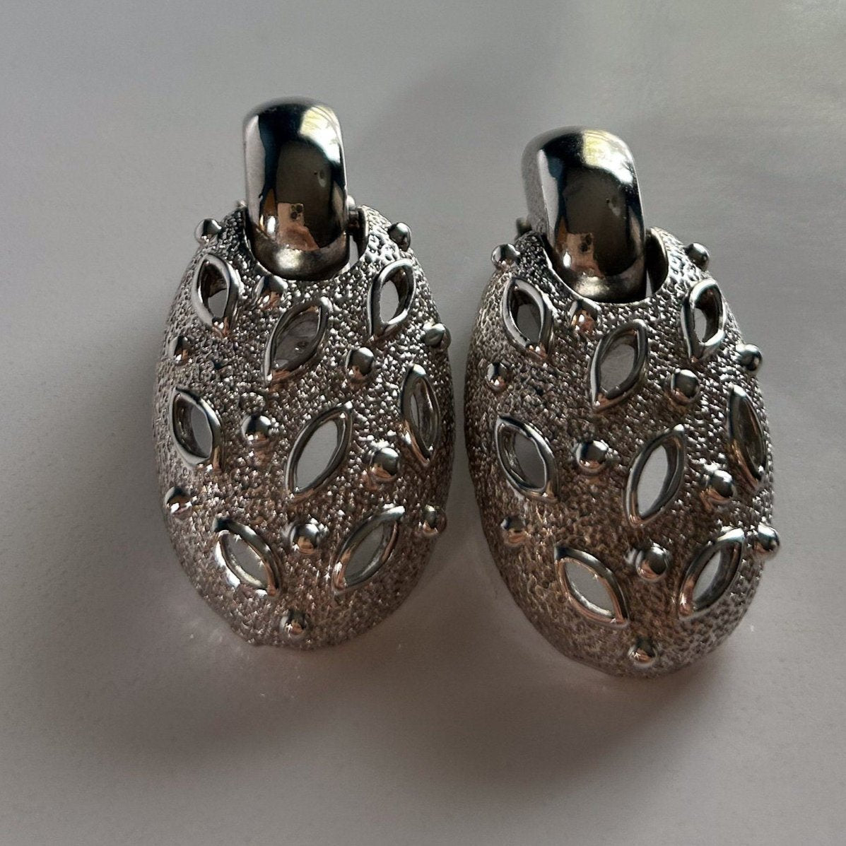 Vintage Butler Fifth Avenue Collection silver clip on earrings