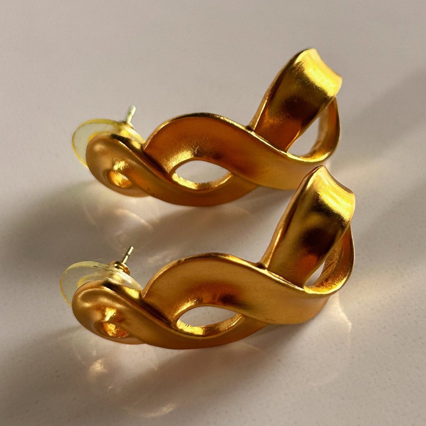 Vintage Anne Klein gold pierced earrings