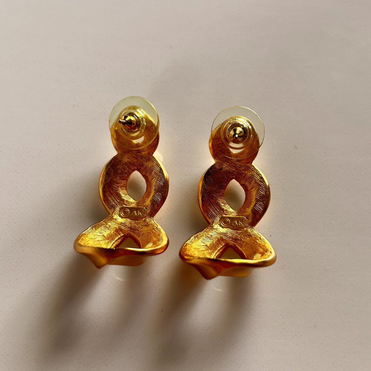 Vintage Anne Klein gold pierced earrings