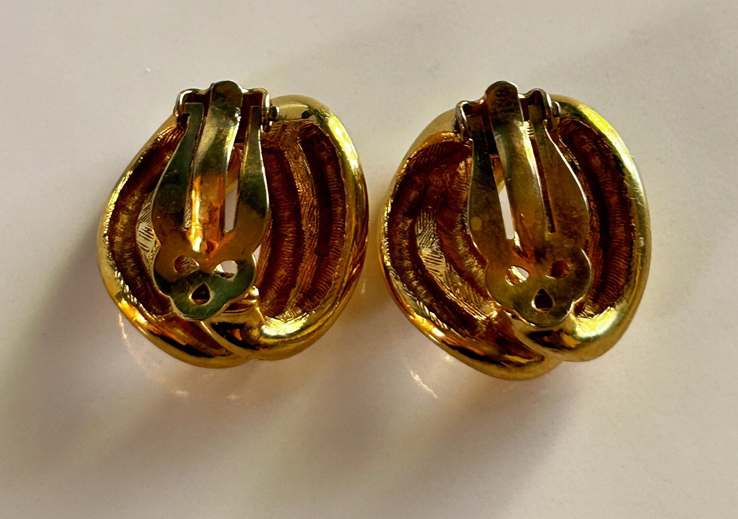 Vintage gold clip on earrings