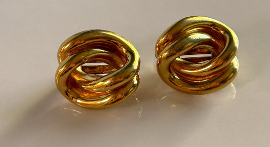 Vintage gold clip on earrings